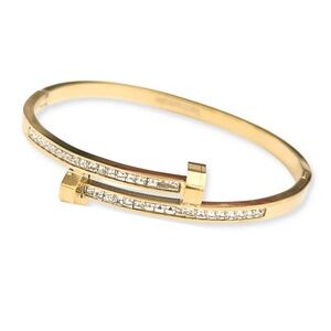 Gold Bracelet with Crystal Accents